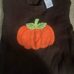 Gymboree Brown Dress with Orange Pumpkin